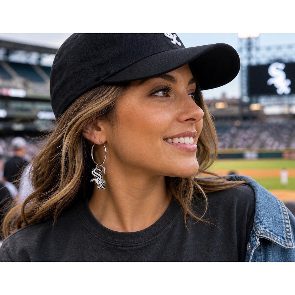 New Lot Of 5 Pair Chicago White Sox Earrings MLB Officially Licensed. NWT